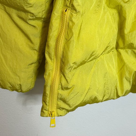 OOF WEAR Puffer Jacket 9108 In Nylon Crispy with Waist Belt Size 2 Citron Yellow - Picture 5 of 16